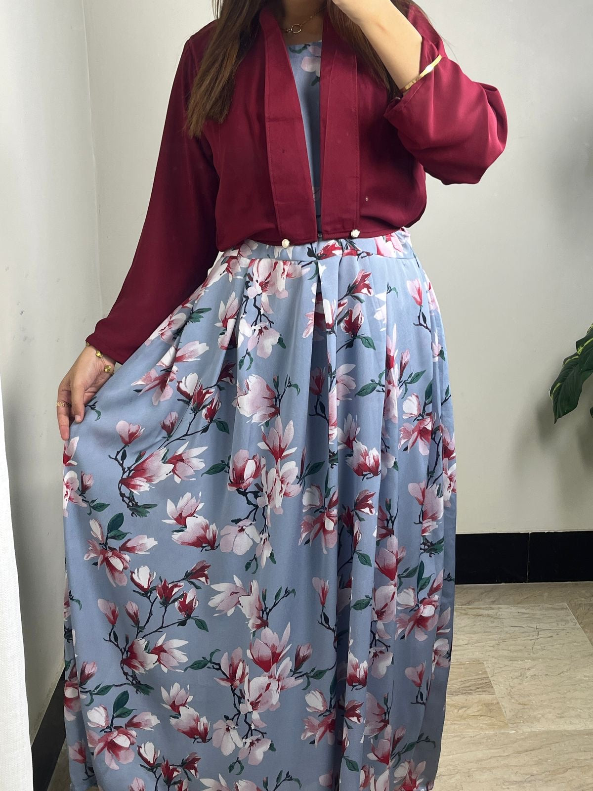 Long Frock Coat Lilac Maroon