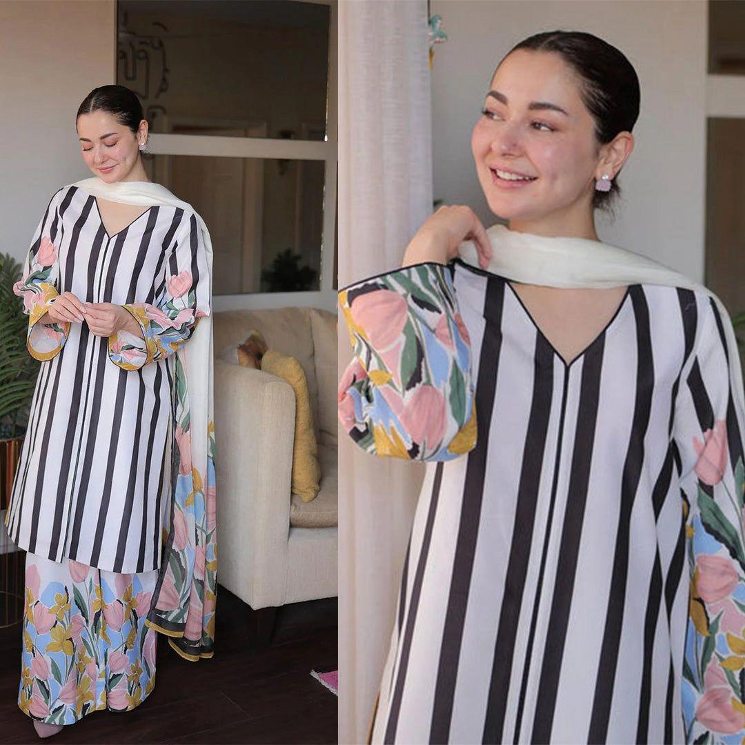 Hania Amir Printed Three Peice Doria Lawn
